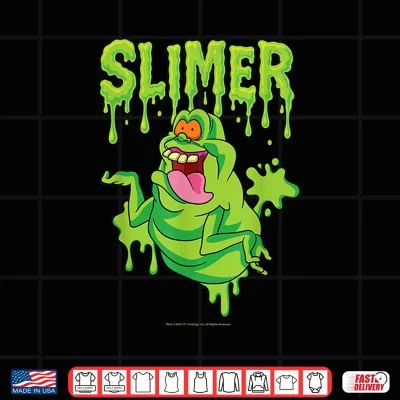 Design The Real Ghostbusters Ecto Green Slimer Retro 80s Cartoon Shirt