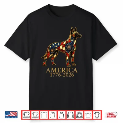 America 1776 2026 Belgian Malinois Patriotic Us Flag Usa Shirt