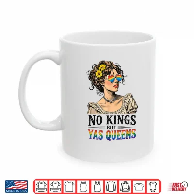 Mug No Kings But Yas Queens Retro LGBTQ Pride Month Ally Pride Shirt