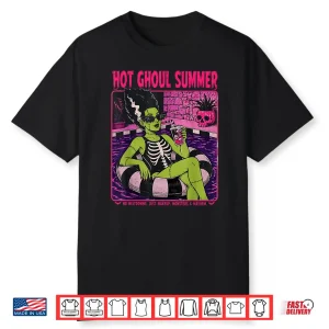 Vintage Hot Ghoul Summer Halloween Beach Summerween Cocktail Shirt