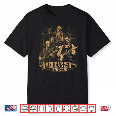 250 Years Patriot Guitar Drum Band American Flag 1776 2026 Shirt