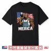 Bigfoot Merica Rock Usa Flag Patriotic Sasquatch 4Th Of July Shirt