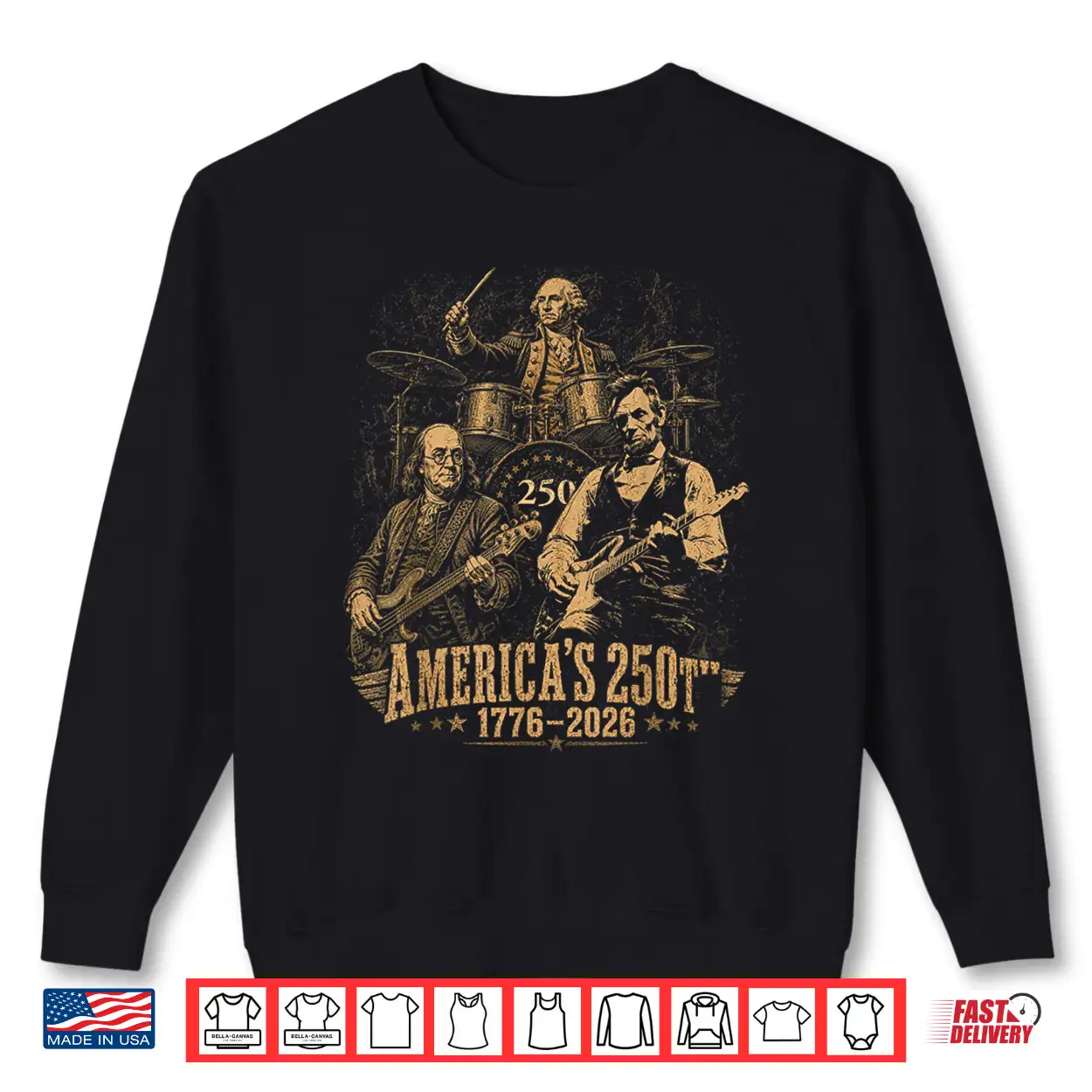 250 Years Patriot Guitar Drum Band American Flag 1776 2026 Shirt 250 Years Patriot Guitar Drum Band American Flag 1776 2026 Shirt