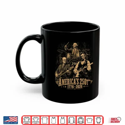 250 Years Patriot Guitar Drum Band American Flag 1776 2026 Shirt 3 Mug 250 Years Patriot Guitar Drum Band American Flag 1776 2026 Shirt