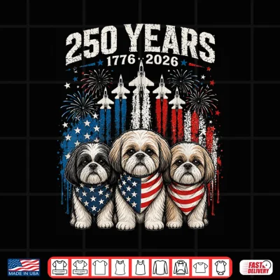 Design 250 Years America Shih Tzu Patriotic USA Freedom 4th of July Shirt