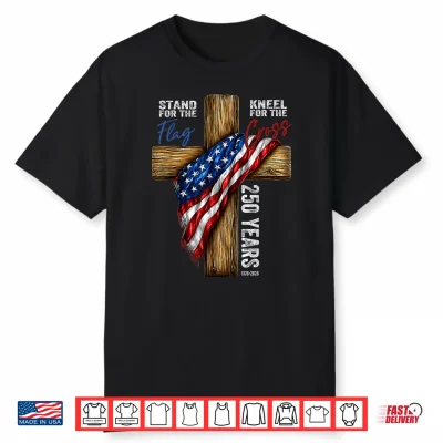 250 Years Usa Christian Patriotic Cross 250Th Anniversary Shirt