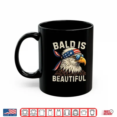 Mug Bald is Beautiful 4th of July Independence Day Bald Eagle Shirt