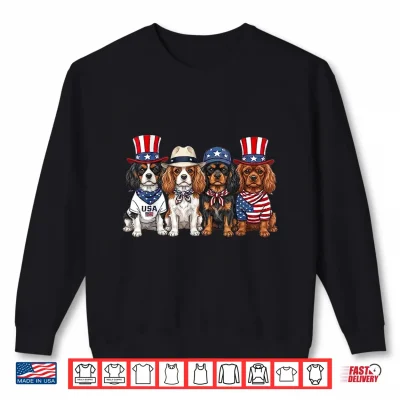 Sweatshirt Cavalier King Charles 4th of July Patriotic Funny Dog Lovers Shirt