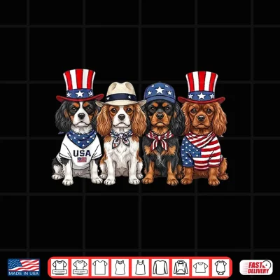 Design Cavalier King Charles 4th of July Patriotic Funny Dog Lovers Shirt