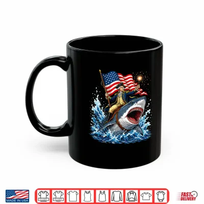 Funny George Washington Shark 4Th July Usa Men Women Kids Shirt 3 Mug Funny George Washington Shark 4th July USA Men Women Kids Shirt