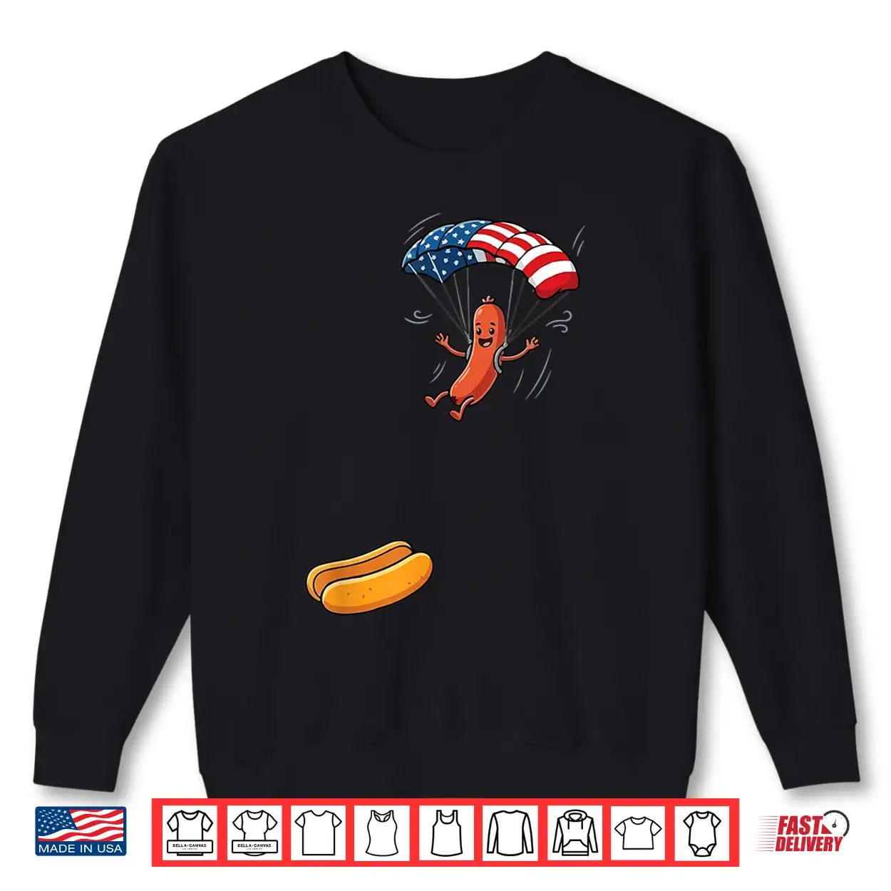 Funny Hot Dog Jumping Into Bun Sausage Bbq Skydiving Usa Shirt Funny Hot Dog Jumping Into Bun Sausage Bbq Skydiving Usa Shirt