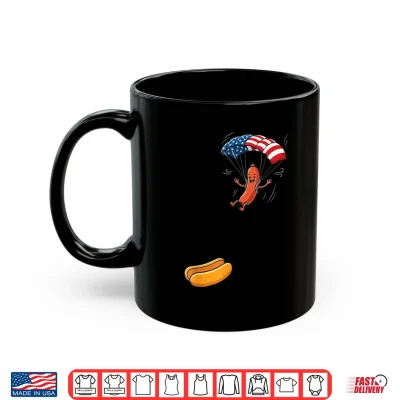 Funny Hot Dog Jumping Into Bun Sausage Bbq Skydiving Usa Shirt 3 Mug Funny Hot Dog Jumping Into Bun Sausage BBQ Skydiving USA Shirt