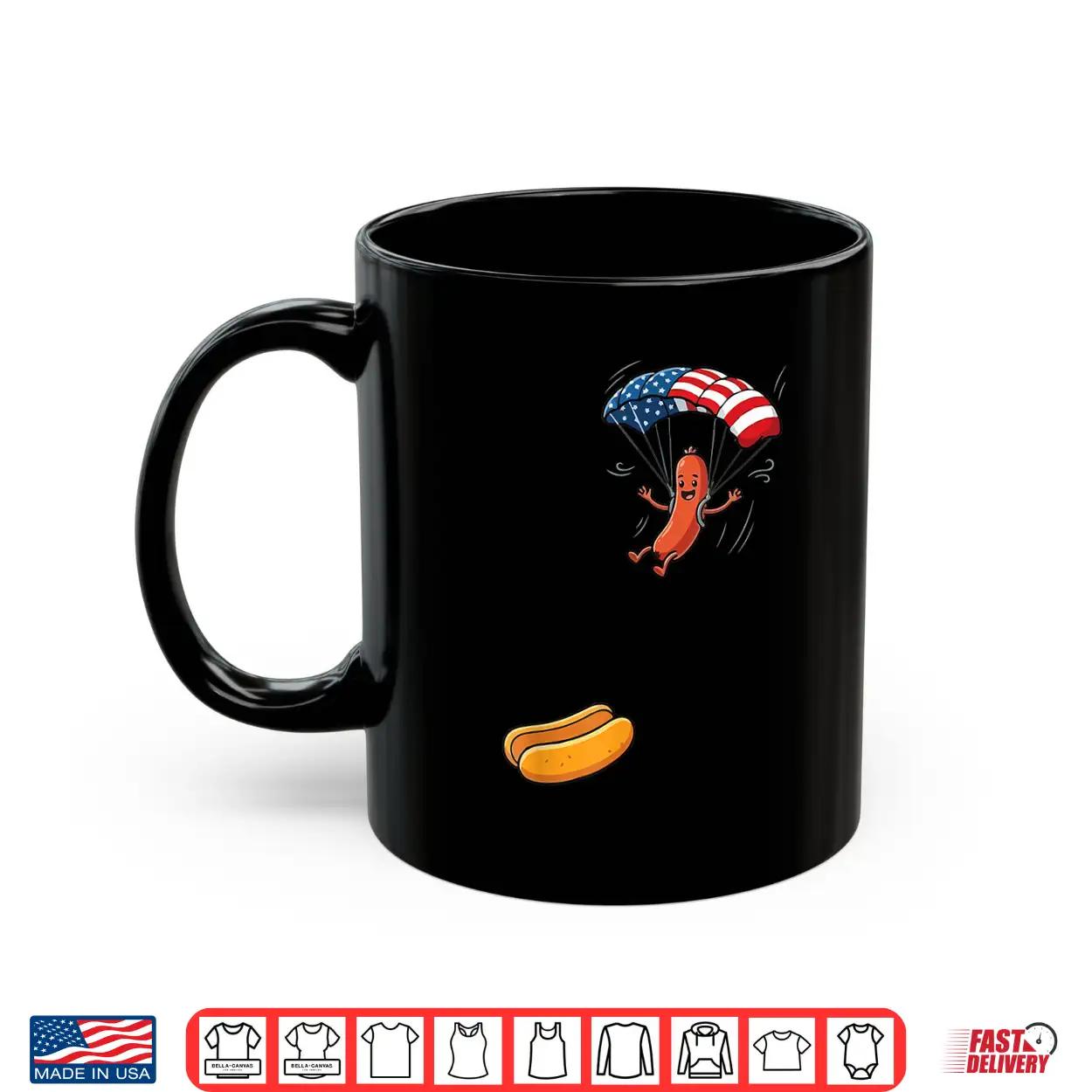 Funny Hot Dog Jumping Into Bun Sausage Bbq Skydiving Usa Shirt Funny Hot Dog Jumping Into Bun Sausage Bbq Skydiving Usa Shirt