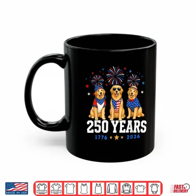 Mug Golden Retriever 250 Anniversary USA 250th 4th of July Dogs Shirt