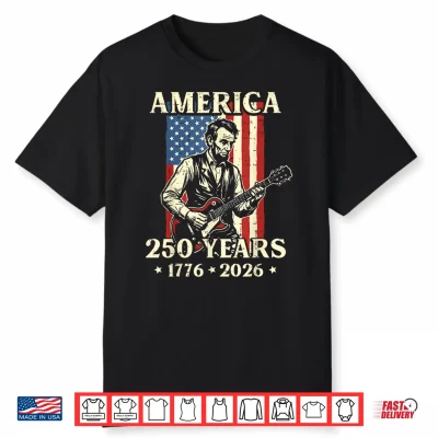 Lincoln Guitar America 250 250Th Anniversary 4Th Of July Shirt