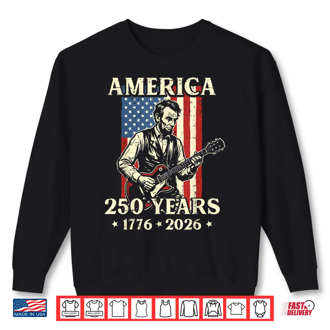 Lincoln Guitar America 250 250Th Anniversary 4Th Of July Shirt Lincoln Guitar America 250 250Th Anniversary 4Th Of July Shirt