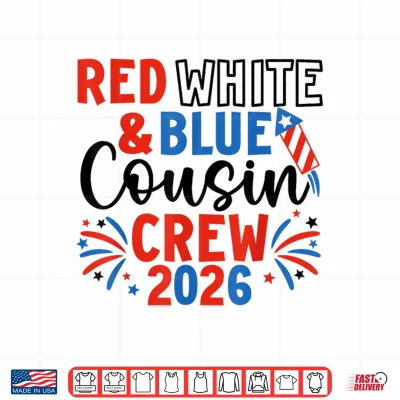 Red White & Blue Patriotic Cousin Crew 4Th Of July Family Shirt 4 Design Red White Blue Patriotic Cousin Crew 4th of July Family Shirt