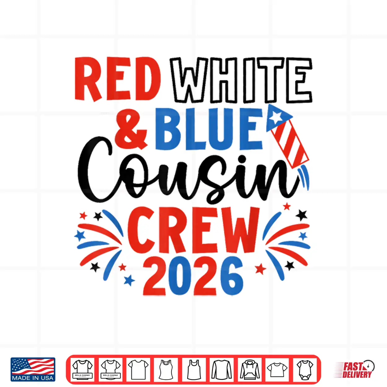 Red White & Blue Patriotic Cousin Crew 4Th Of July Family Shirt Red White & Blue Patriotic Cousin Crew 4Th Of July Family Shirt