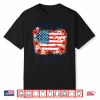 Vintage America 250Th Birthday Floral Usa Flag 4Th Of July Shirt