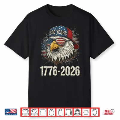 Black-T-Shirt-250Th Anniversary Usa 4Th Of July Eagle Patriotic 250 Years Shirt