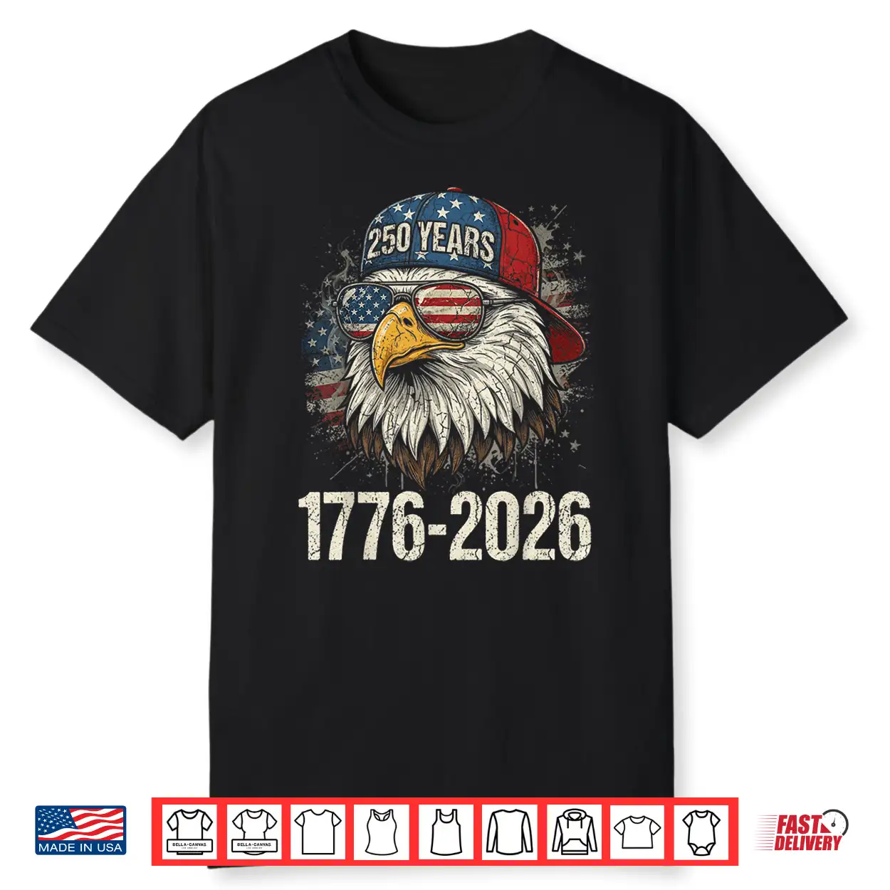 Black-T-Shirt-250Th Anniversary Usa 4Th Of July Eagle Patriotic 250 Years Shirt Black-T-Shirt-250Th Anniversary Usa 4Th Of July Eagle Patriotic 250 Years Shirt