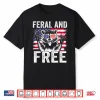 Black-T-Shirt-Funny Feral And Free Raccoon 4Th Of July Toddler Boys Kids Shirt
