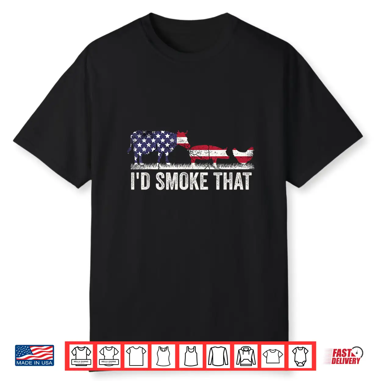 Black-T-Shirt-I’D Smoke That Patriotic Bbq American Flag 4Th Of July Men Shirt Black-T-Shirt-I’D Smoke That Patriotic Bbq American Flag 4Th Of July Men Shirt