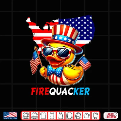 Design 4th of July Duck Firequacker Patriotic Fourth of July Funny Shirt