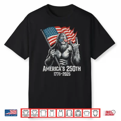 Bigfoot 250Th Anniversary American Flag Patriotic 1776 2026 Shirt