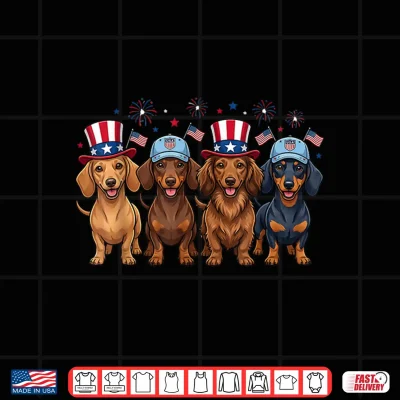 Design Funny 250 Anniversary USA Shirt Dog Dachshund 4th of July Shirt