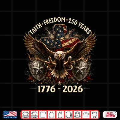Design Faith Freedom America 250th Anniversary USA Christian Men Shirt
