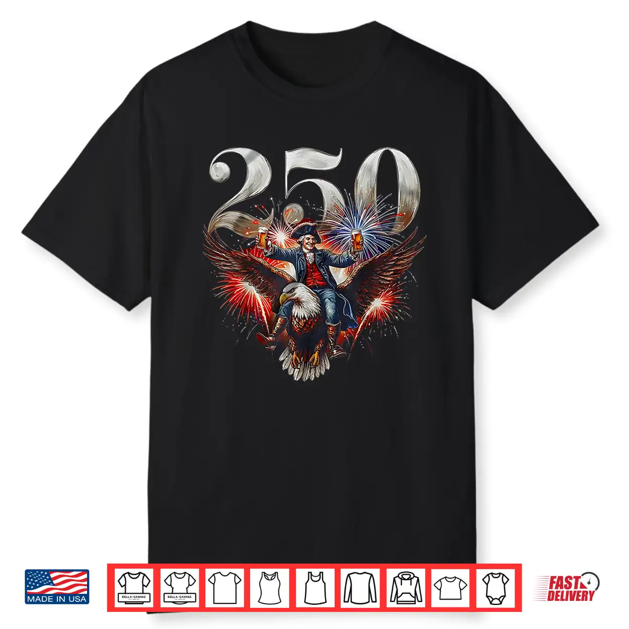 Funny Usa 250Th Birthday George Washington Riding Bald Eagle Shirt Funny Usa 250Th Birthday George Washington Riding Bald Eagle Shirt