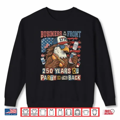 Sweatshirt Funny Eagle Mullet Merica Drinking DTF 250th 4th of July Shirt