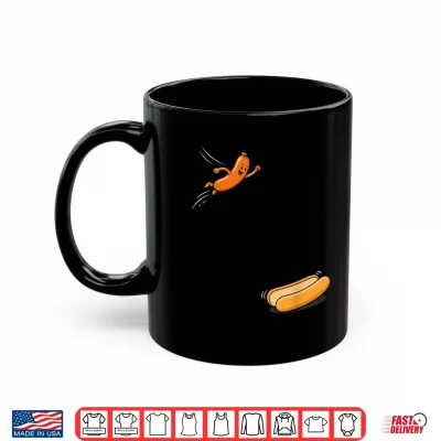 Mug Hot Dogs Jumping Into Bun Sausage BBQ High Dive 4th of July Shirt