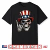 Patriotic Skeleton 4Th Of July Rock Hand Usa American Flag Shirt