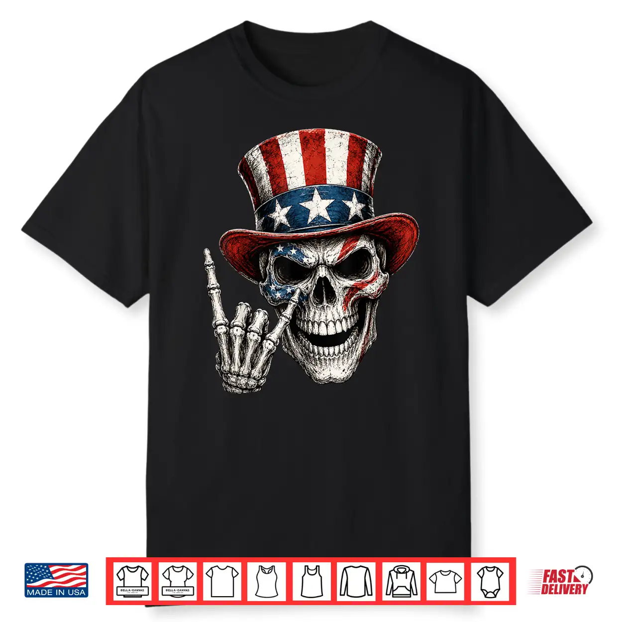 Patriotic Skeleton 4Th Of July Rock Hand Usa American Flag Shirt Patriotic Skeleton 4Th Of July Rock Hand Usa American Flag Shirt