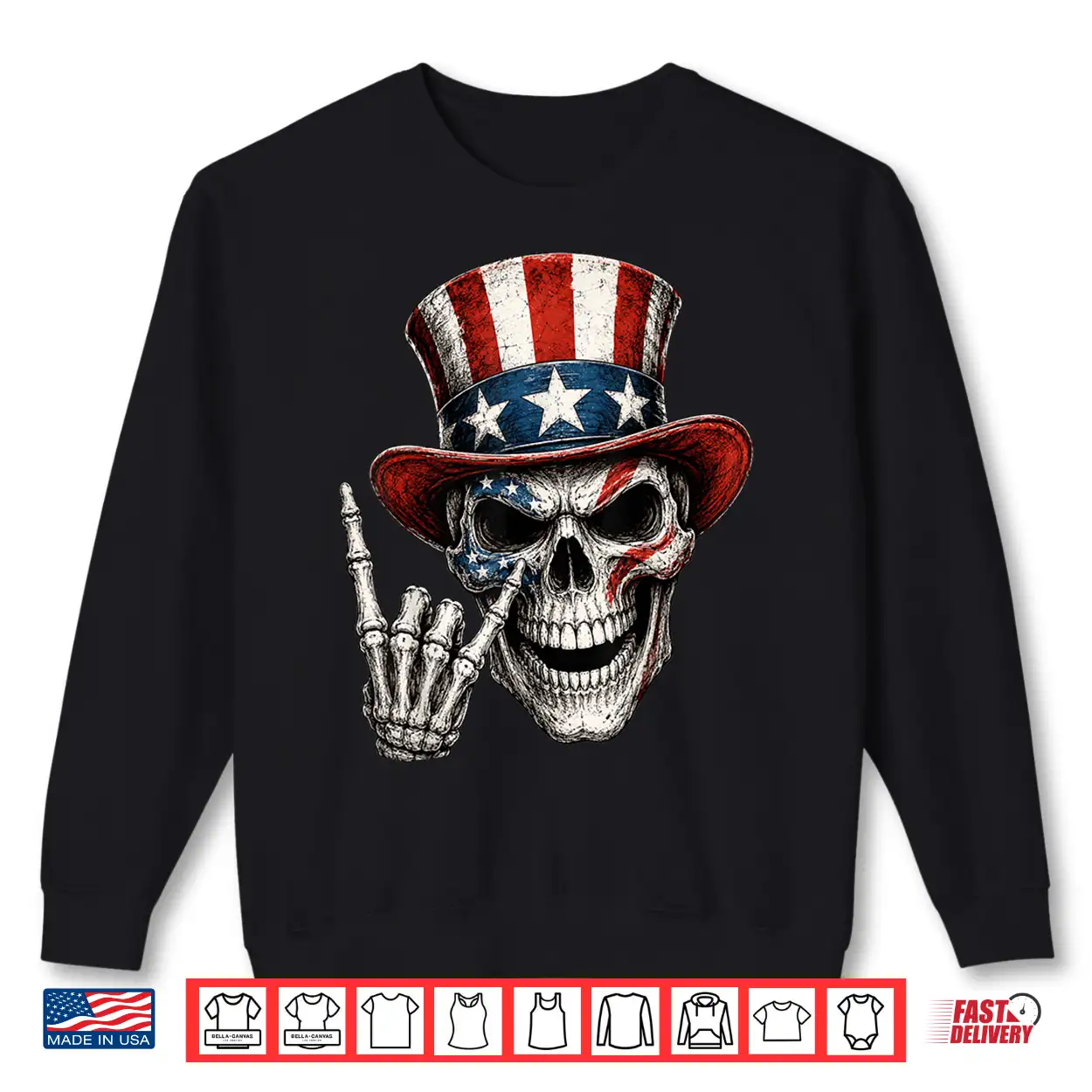 Patriotic Skeleton 4Th Of July Rock Hand Usa American Flag Shirt Patriotic Skeleton 4Th Of July Rock Hand Usa American Flag Shirt