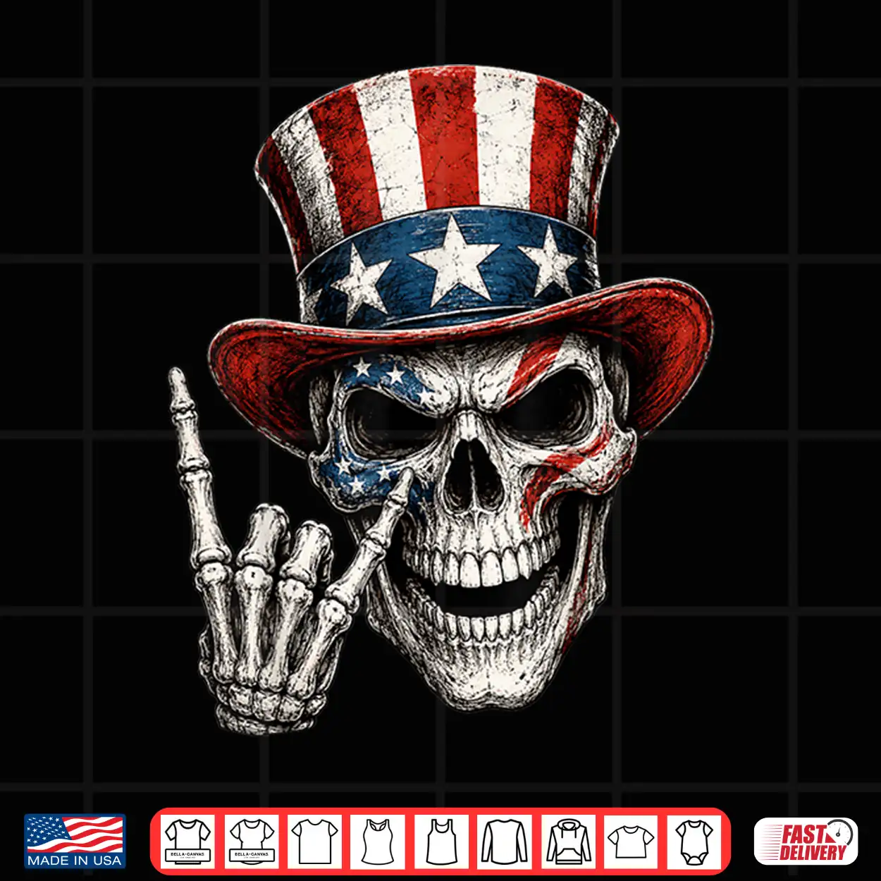 Patriotic Skeleton 4Th Of July Rock Hand Usa American Flag Shirt Patriotic Skeleton 4Th Of July Rock Hand Usa American Flag Shirt