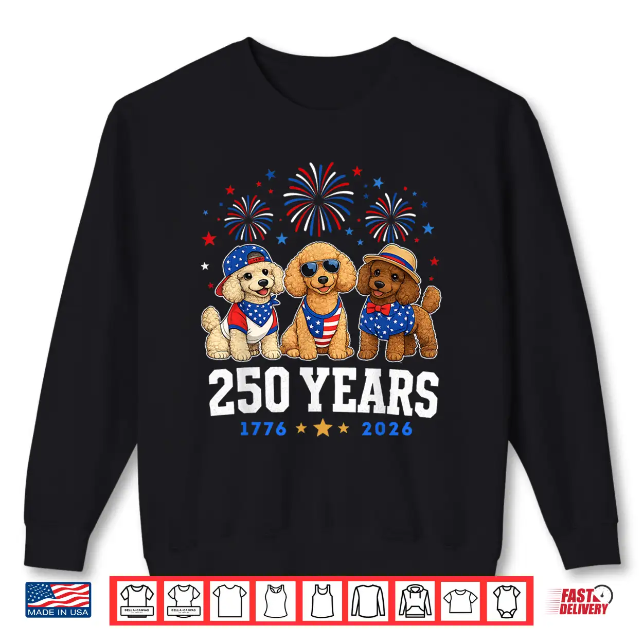 Poodle Dog 250 Anniversary Usa 250Th Poodle 4Th Of July Shirt Poodle Dog 250 Anniversary Usa 250Th Poodle 4Th Of July Shirt