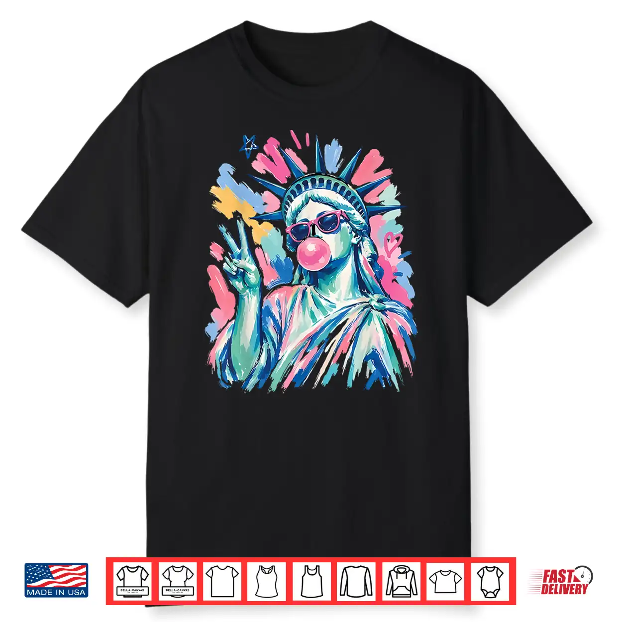 Statue Of Liberty Blowing Bubble Gum Patriotic 4Th Of July Shirt Statue Of Liberty Blowing Bubble Gum Patriotic 4Th Of July Shirt