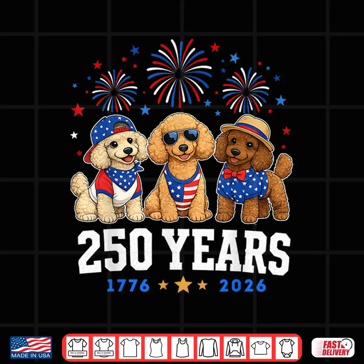 Poodle Dog 250 Anniversary Usa 250Th Poodle 4Th Of July Shirt Poodle Dog 250 Anniversary Usa 250Th Poodle 4Th Of July Shirt