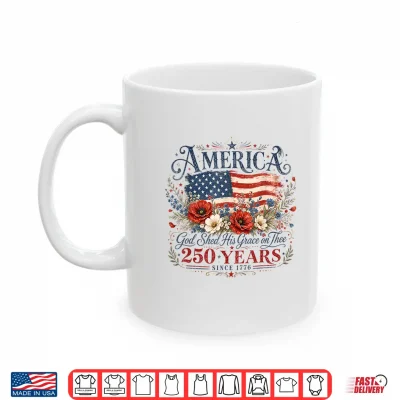 Usa 250 Years America Floral Birthday Patriotic 4Th Of July Shirt 3 Mug USA 250 Years America Floral Birthday Patriotic 4th of July Shirt