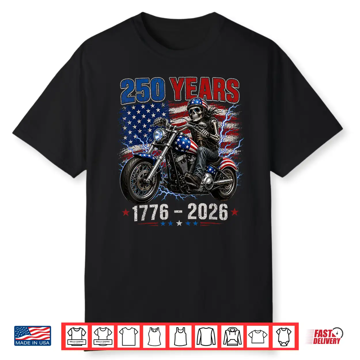250 Anniversary Usa 250Th American Skull Motorcycle Usa Flag Shirt 250 Anniversary Usa 250Th American Skull Motorcycle Usa Flag Shirt