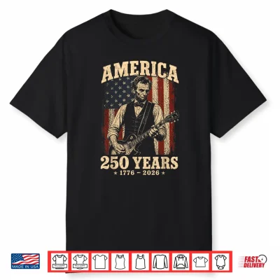 250 Anniversary Usa Abraham Lincoln Guitar 250 Years America Shirt