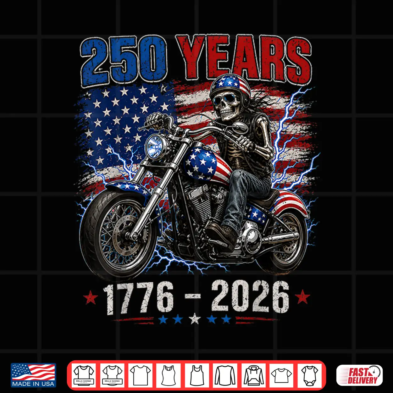 250 Anniversary Usa 250Th American Skull Motorcycle Usa Flag Shirt 250 Anniversary Usa 250Th American Skull Motorcycle Usa Flag Shirt