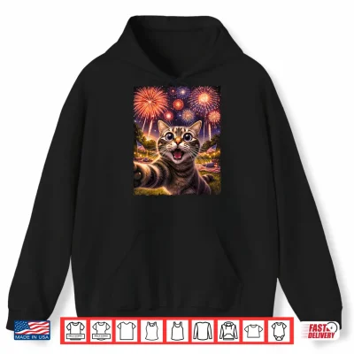 4Th Of July Funny Cat Selfie With Fireworks Independence Day Shirt 1 Hoodie 4th of July Funny Cat Selfie with Fireworks Independence Day Shirt 1