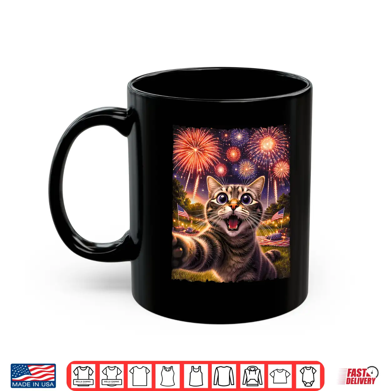 4Th Of July Funny Cat Selfie With Fireworks Independence Day Shirt 4Th Of July Funny Cat Selfie With Fireworks Independence Day Shirt