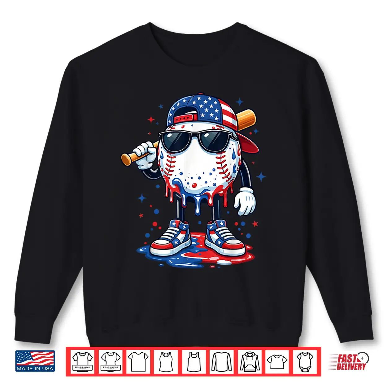 Baseball Drip Ice Cream 4Th Of July American Usa Flag Boys Shirt Baseball Drip Ice Cream 4Th Of July American Usa Flag Boys Shirt