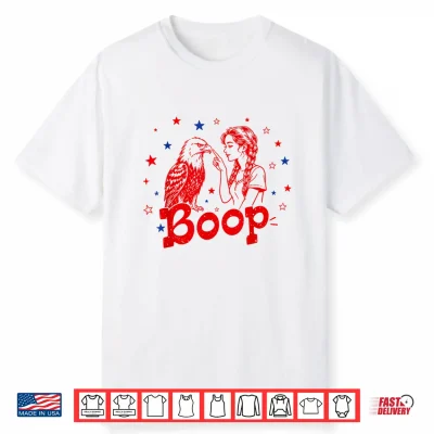 Boop Vintage Girl And Eagle Funny Patriotic 4Th Of July Shirt