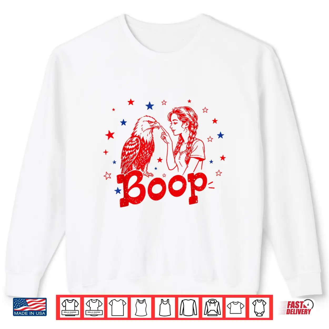Boop Vintage Girl And Eagle Funny Patriotic 4Th Of July Shirt Boop Vintage Girl And Eagle Funny Patriotic 4Th Of July Shirt